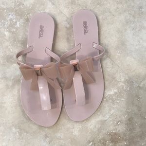 Melissa blush bow sandals